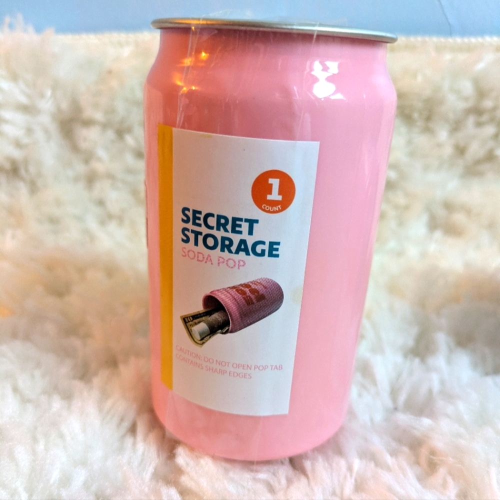 NWT Secret Storage Soda Pop Can - Pink